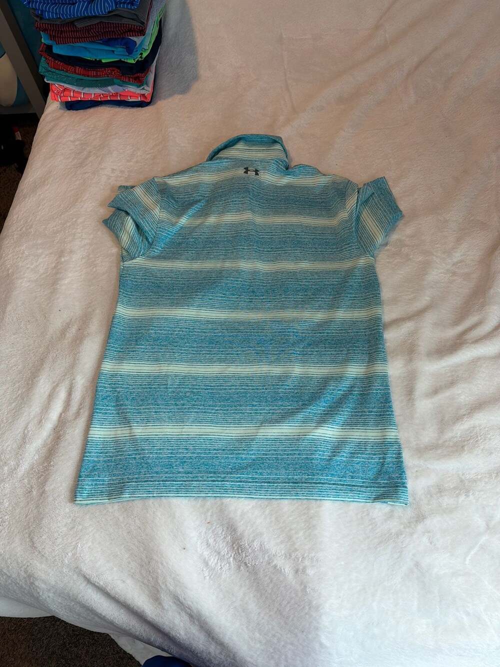 Under Armour Loose Heat Gear Striped Polo Shirt Men's - Picture 7 of 8